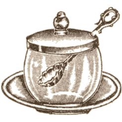 Historische Zeichnung eines Konfitürenglases