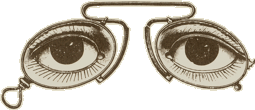 Historische Zeichnung: Augengläser