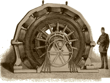 Historische Zeichnung eines Generators